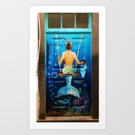 Mermaid Blue Antique Doorway Photograph Art Print
