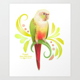 Pineapple Green Cheek Conure Art Print