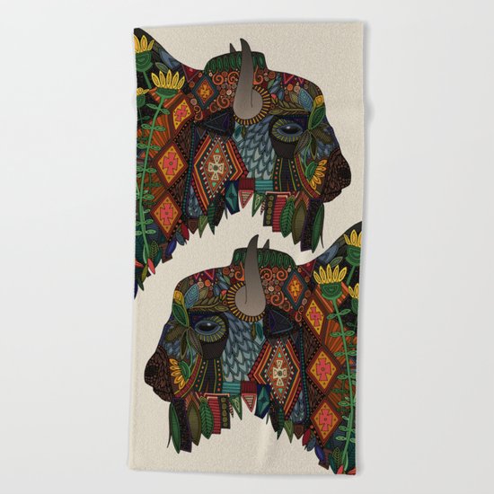 bison bone beige Beach Towel