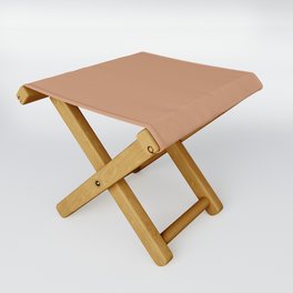 Soft Mid-tone Brown Solid Color Hue Shade - Patternless Folding Stool