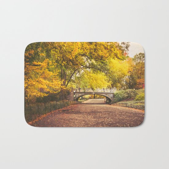 Autumn Path - Central Park - New York City Bath Mat