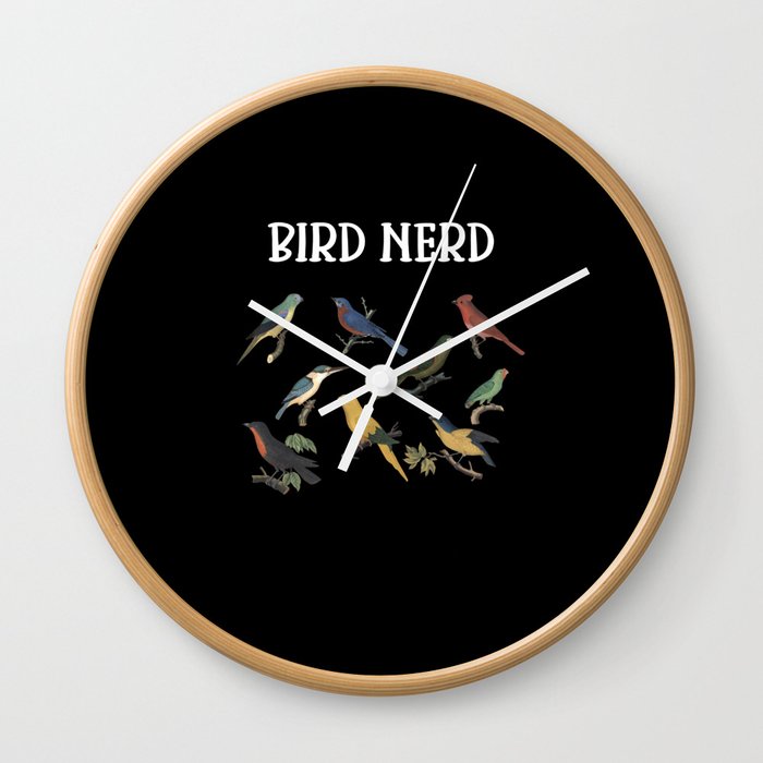 Vogel Nerd Vogelarten Artwork Wall Clock