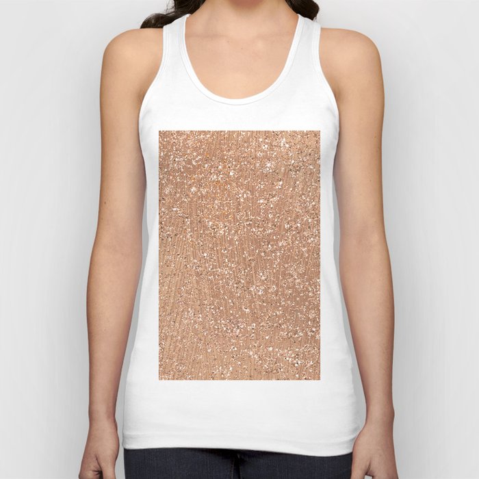 Rose gold brushstrokes and glitter Tank Top