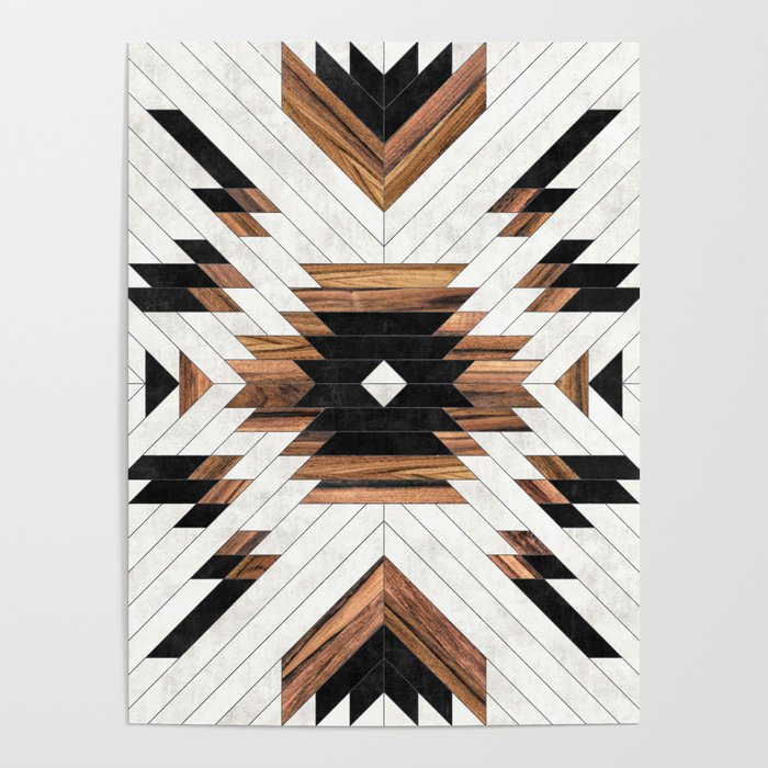 Urban Tribal Pattern No.5 - Aztec - Concrete and Wood Poster by Zoltan ...