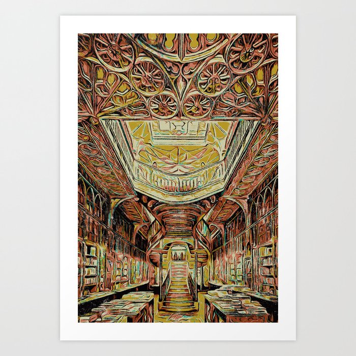 Enchanting Porto: Lello Library Illustration Art Print