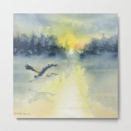 Flying Home - Great Blue Heron Metal Print