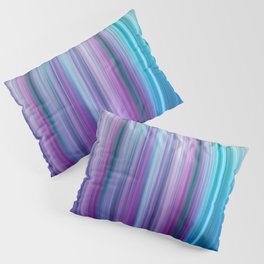Abstract Purple and Teal Gradient Stripes Pattern Pillow Sham