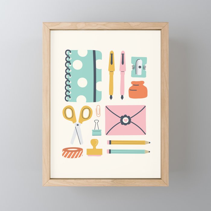 Stationery Love Framed Mini Art Print