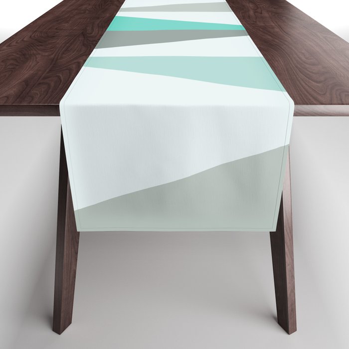 MidCentury Modern Triangles Turquoise Table Runner