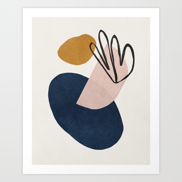 Abstract Shapes Art Mid Century Modern Art Art Print By
