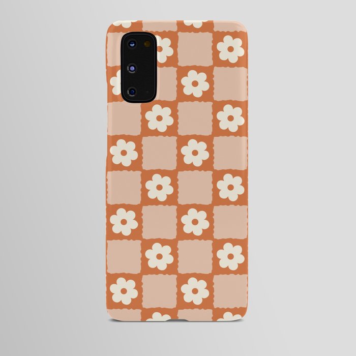 Flower Checker in Burnt Orange  Android Case