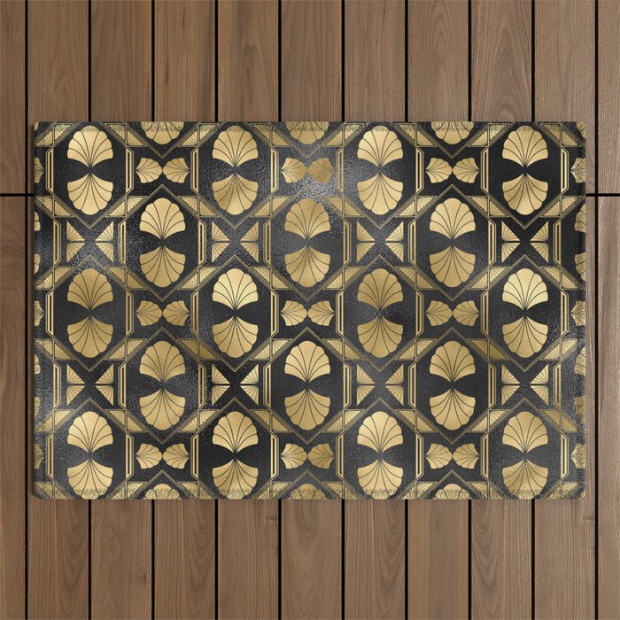 Beautiful Pink and Gold Leopard Design Pattern Outdoor Rug