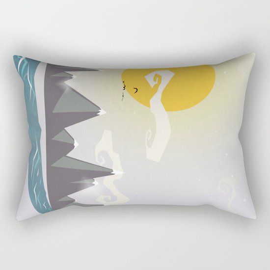 Grey mountains of joy Rectangular Pillow