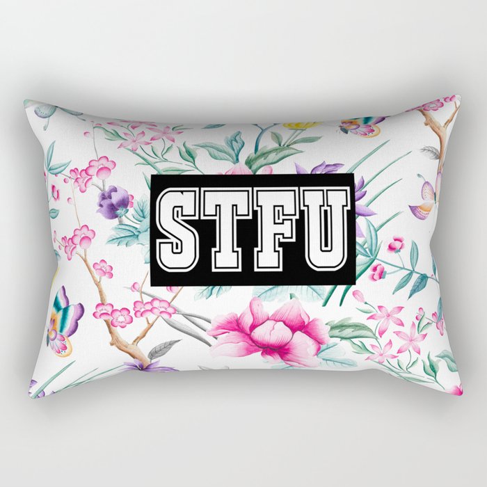 STFU - white floral pattern Rectangular Pillow