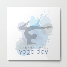 International yoga day workout  Metal Print