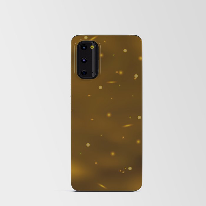 Brown art abstract background with shiny stars Android Card Case