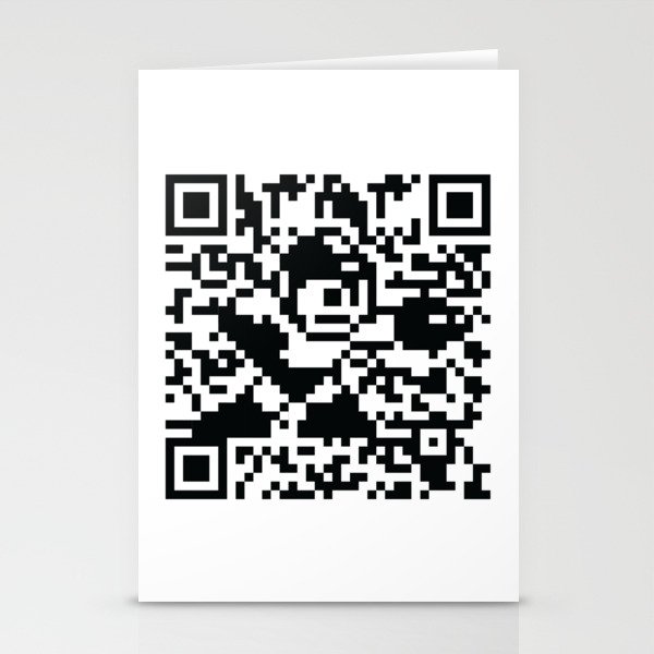 Mega Man QR Code 8-Bit Art Stationery Cards