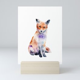 Woodland Fox Watercolor Mini Art Print