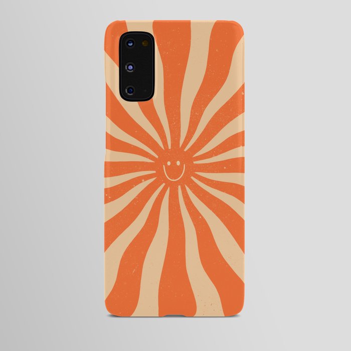 Retro Sun Vintage 70s 2 Orange Android Case