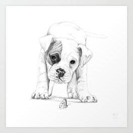 Patch, A Boxer Puppy :: Shelter Dog Project Art Print