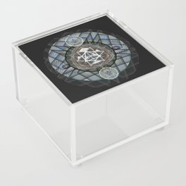 Power and Precision Focus Mandala Sacred Geometry Tapestry Print Acrylic Box