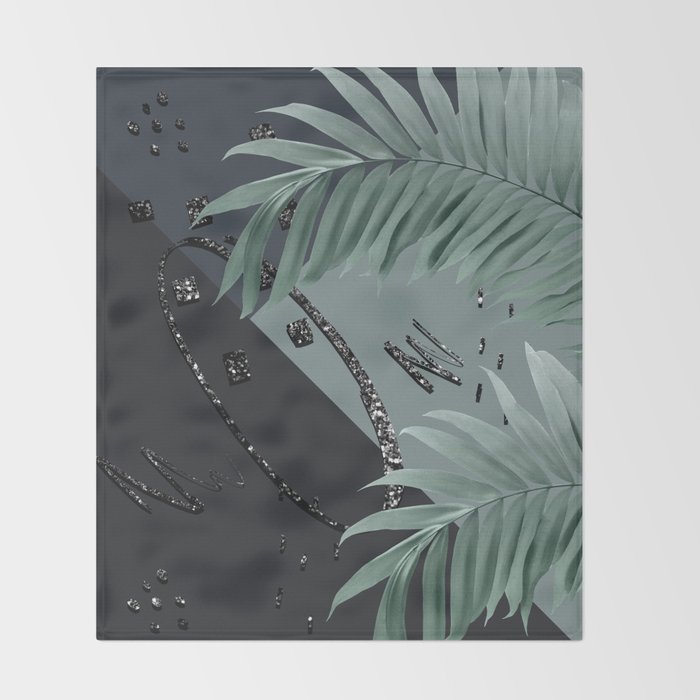 Night Palms Cali Vibes Abstract Glitter Glam 1 Tropical Decor