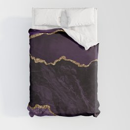 Purple & Gold Agate Texture 02 Duvet Cover