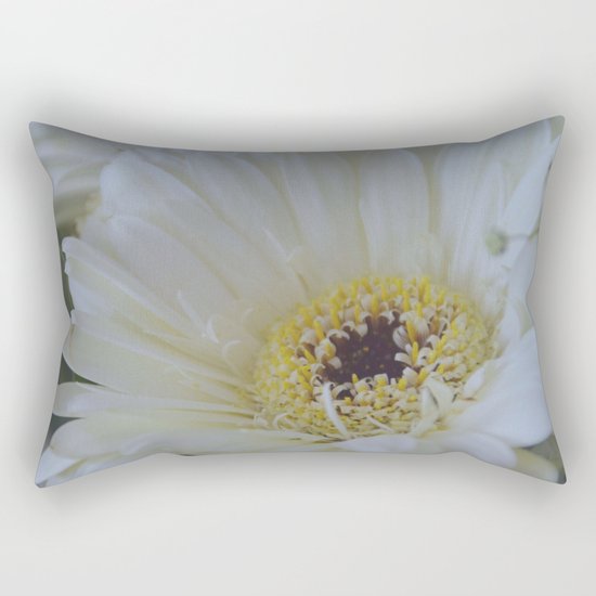 White Dahlia Rectangular Pillow
