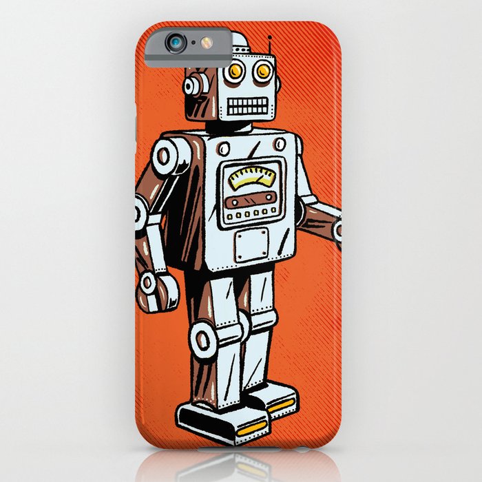 retro robot toy iphone case