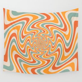 Retro Swirl 70s Wall Tapestry