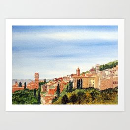 Assisi Italy with Basilica Of San Francesco Art Print