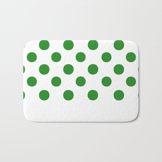 Polka Dots (Forest Green/White) Bath Mat