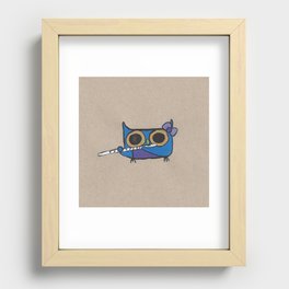 Cerulean, Owl Flutist Recessed Framed Print