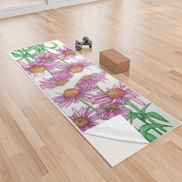 Cone Flowers Yoga Towel