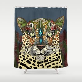 leopard queen blue Shower Curtain