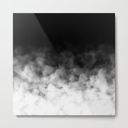 Ombre Black White Minimal Metal Print | Clouds, Free, Modern, Graphicdesign, Grey, Smoke, Contrast, Minimalistic, Texture, Design 