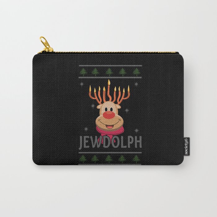 Jewdolph Menorah Reindeer Christmas Hanukkah 2021 Carry-All Pouch
