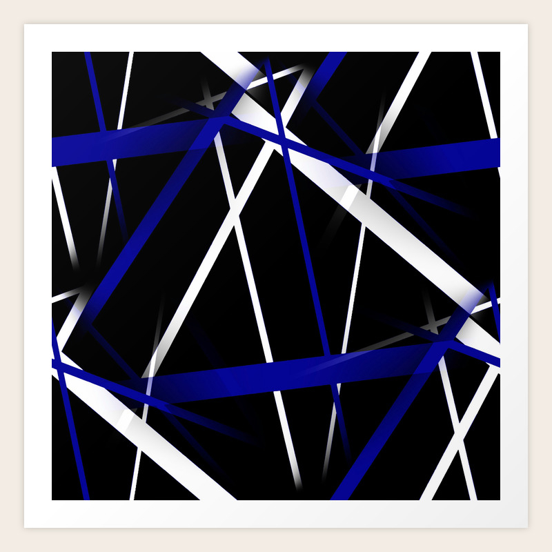 seamless royal blue and white stripes on a black background art print by taiche
