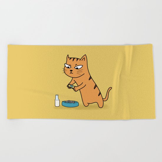 Foodie Cat Beach Towel
