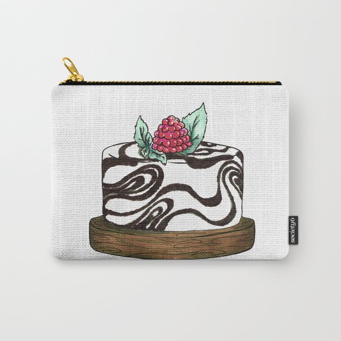 Black and White Raspberry Cheesecake Carry-All Pouch