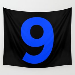 Number 9 (Blue & Black) Wall Tapestry