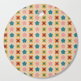 Minimalist mid century modern small flowers pattern Cutting Board