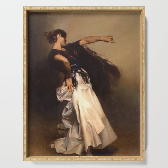 A Spanish Dancer by John Singer Sargent - Vintage Fine Art Oil Painting Serving Tray