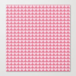 Simple pink heart pattern Canvas Print