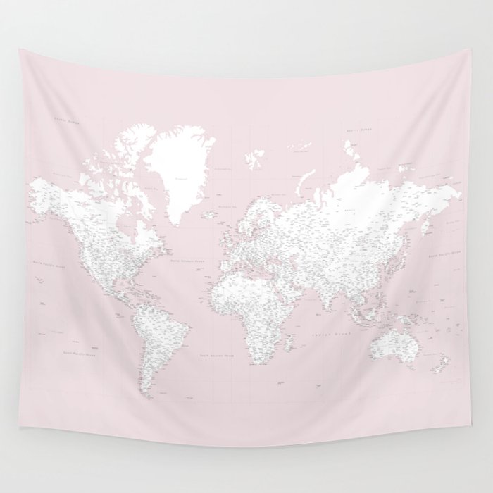 Pink map tapestry cheap