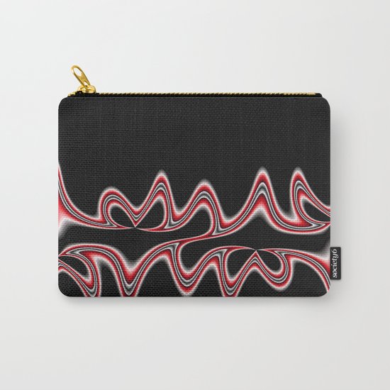 Fractal Line Art in Red, White and Black Carry-All Pouch