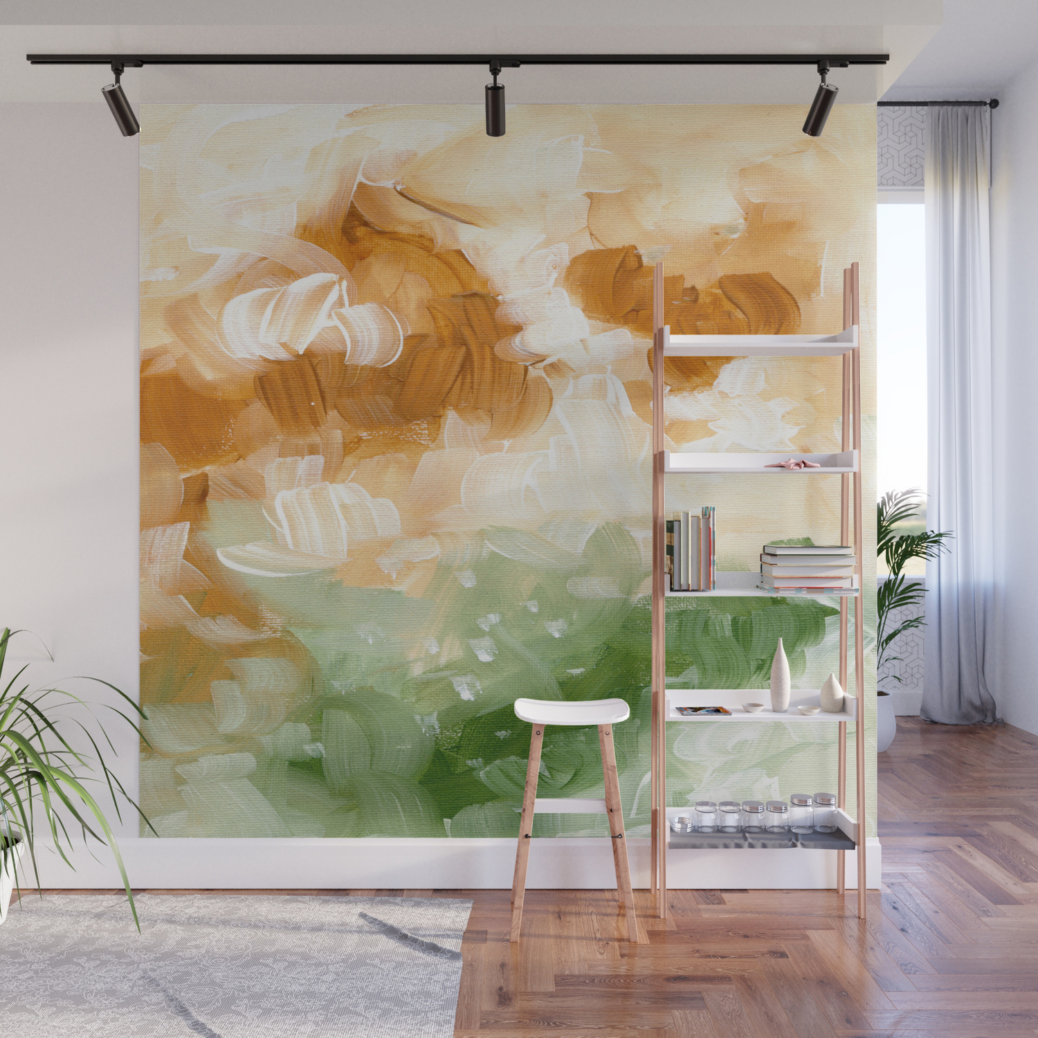 Ejaaz Haniff Abstract Acrylic Palette Knife Painting Olive Green