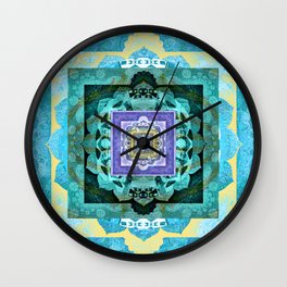 Soul Flow Color Therapy Sacred Geometry Meditation Print Wall Clock | Geometric, Art, Office, Vintage, Mandalaart, Yoga, Sacred, Wall, Trending, Decor 