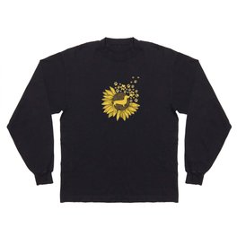Sunflower with paws and dachshund Long Sleeve T-shirt