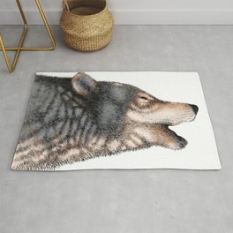 Howling wolf Rug